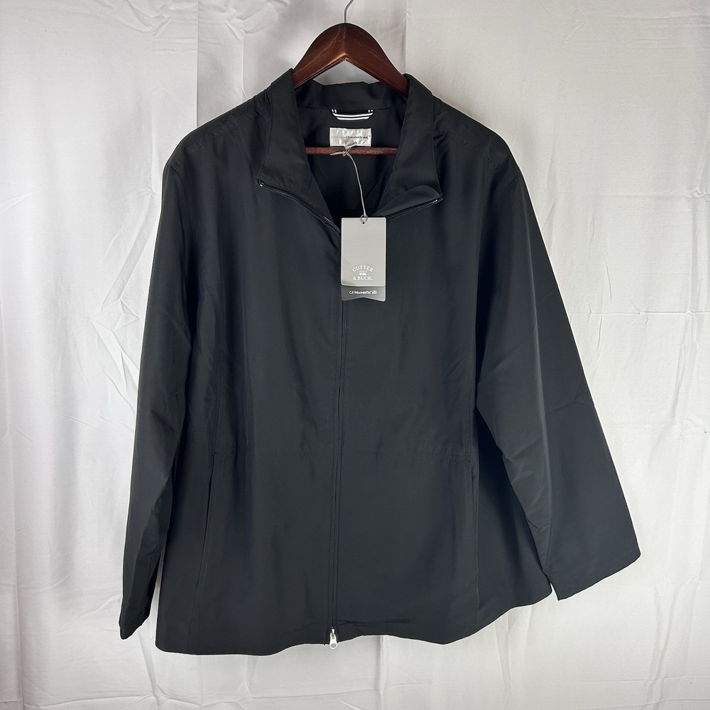 Cutter & Buck CB Weathertec Full Zip Windbreaker‎ Jacket Women's 2X Black NWT